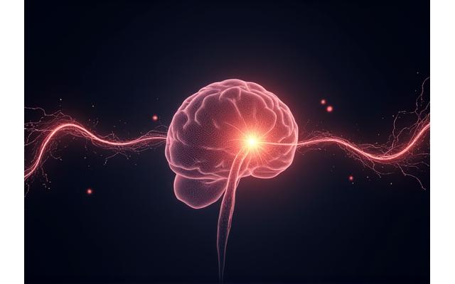 Abstract representation of gut and brain connection with neural pathways